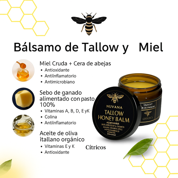 Tallow Honey Balm Citrus – Repara, hidrata y rejuvenece tu piel naturalmente