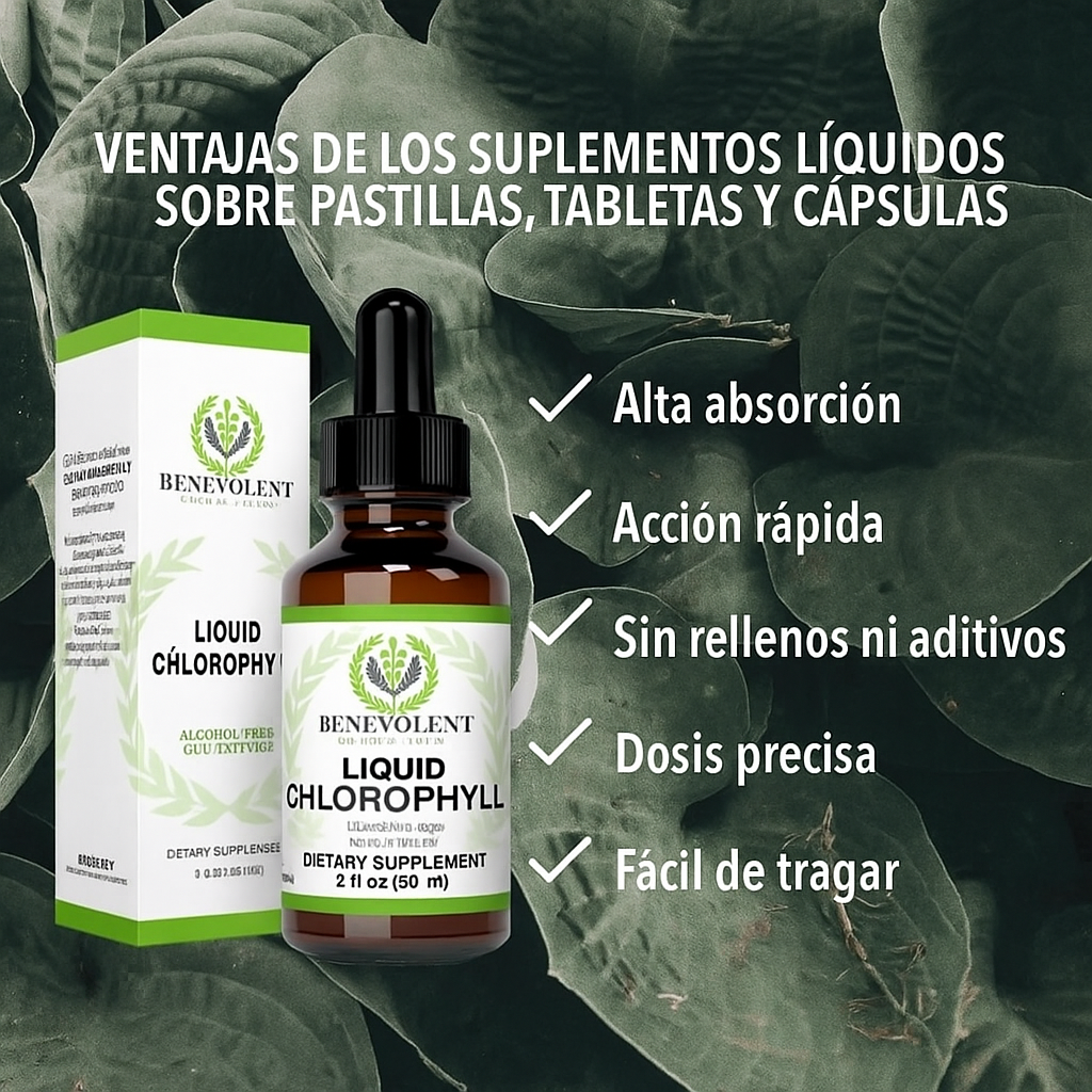 Gotas de clorofila líquida 🌿Energía Pura. Desintoxicación Natural