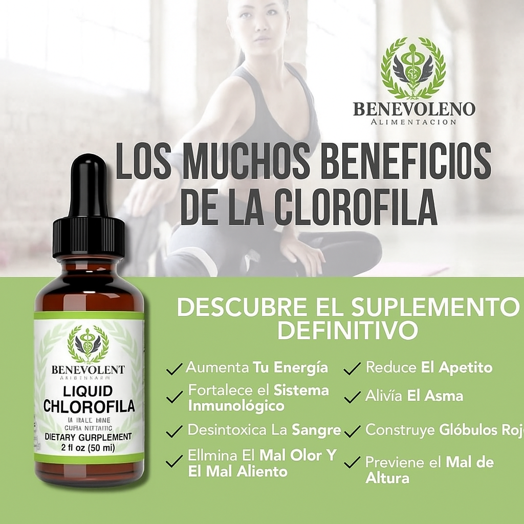 Gotas de clorofila líquida 🌿Energía Pura. Desintoxicación Natural