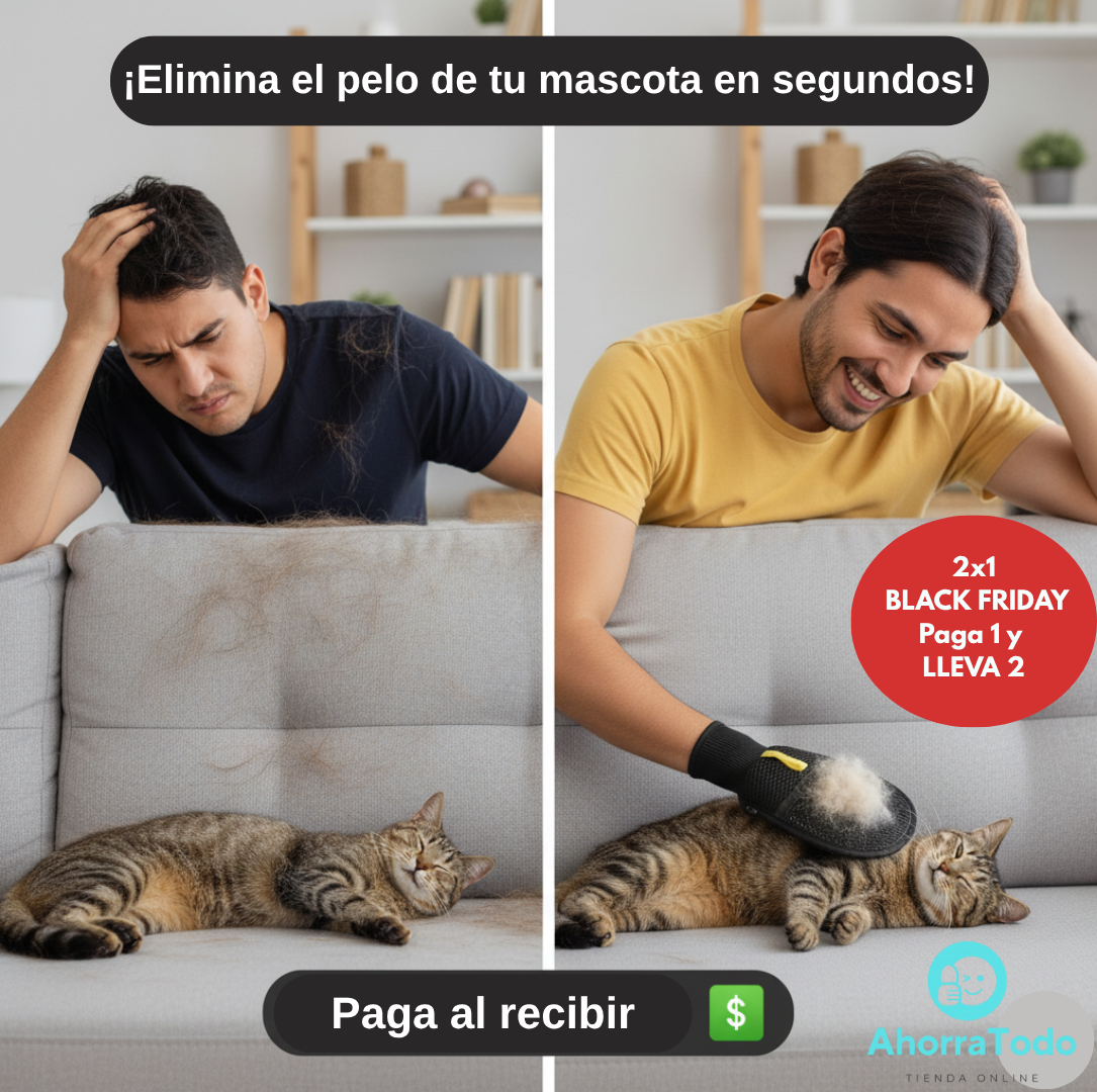 2x1: GUANTE REMOVEDOR DE PELO PARA MASCOSTAS