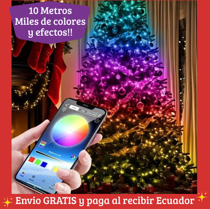 Luces Navideñas inteligentes con control  por App: 10 metros