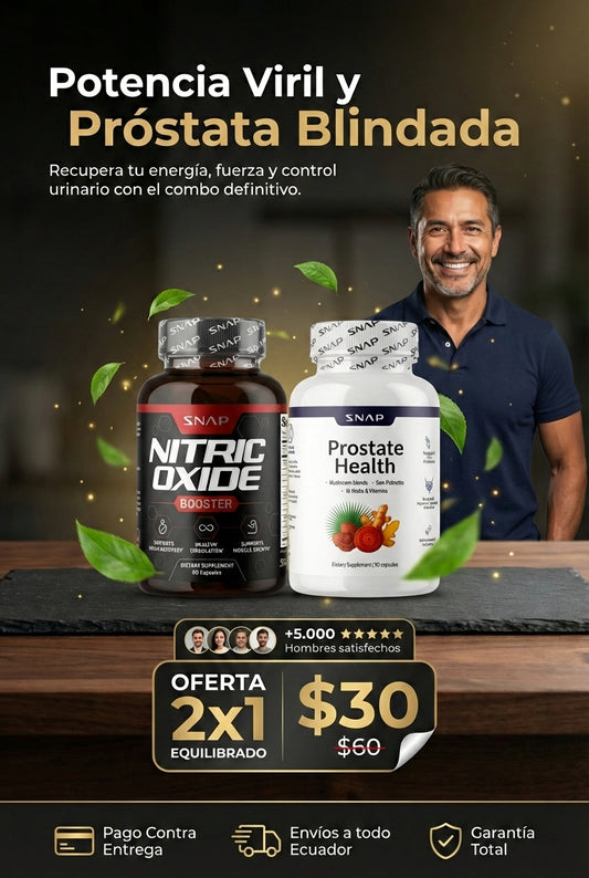 2x1: NITRIC OXIDE + PROSTATE HEALTH, Bienestar masculino natural y efectivo