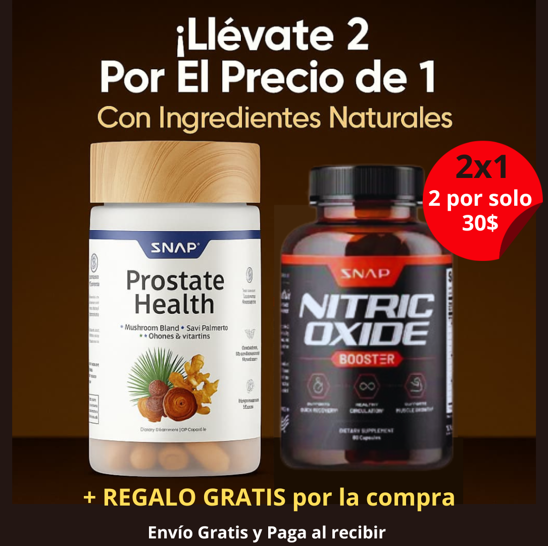2x1: NITRIC OXIDE + PROSTATE HEALTH, Bienestar masculino natural y efectivo