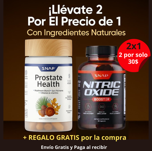 2x1: NITRIC OXIDE + PROSTATE HEALTH, Bienestar masculino natural y efectivo