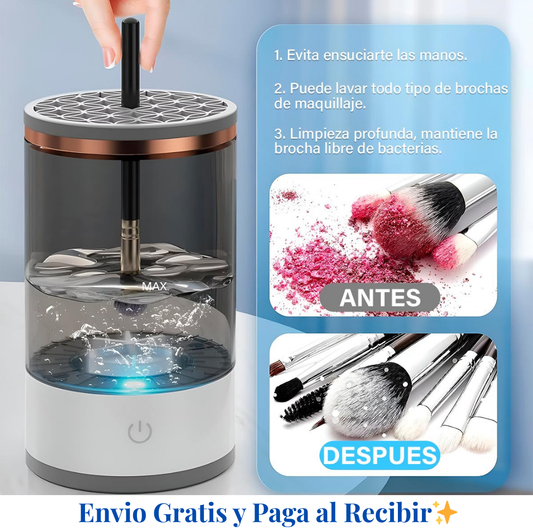 ✨ ¡Brochas limpias en segundos y piel libre de impurezas!