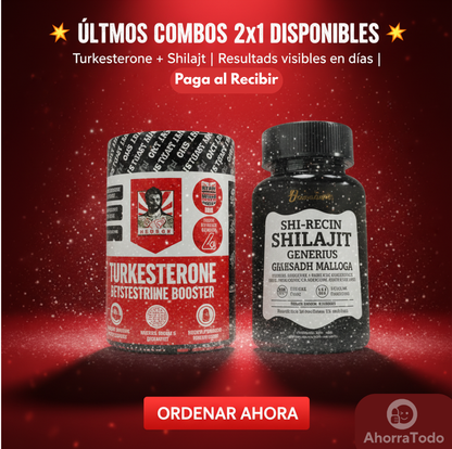 2x1: TURKESTERONE + SHILAJIT — Potencia Natural Masculina