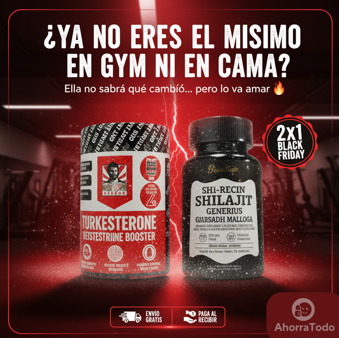 2x1: TURKESTERONE + SHILAJIT — Potencia Natural Masculina
